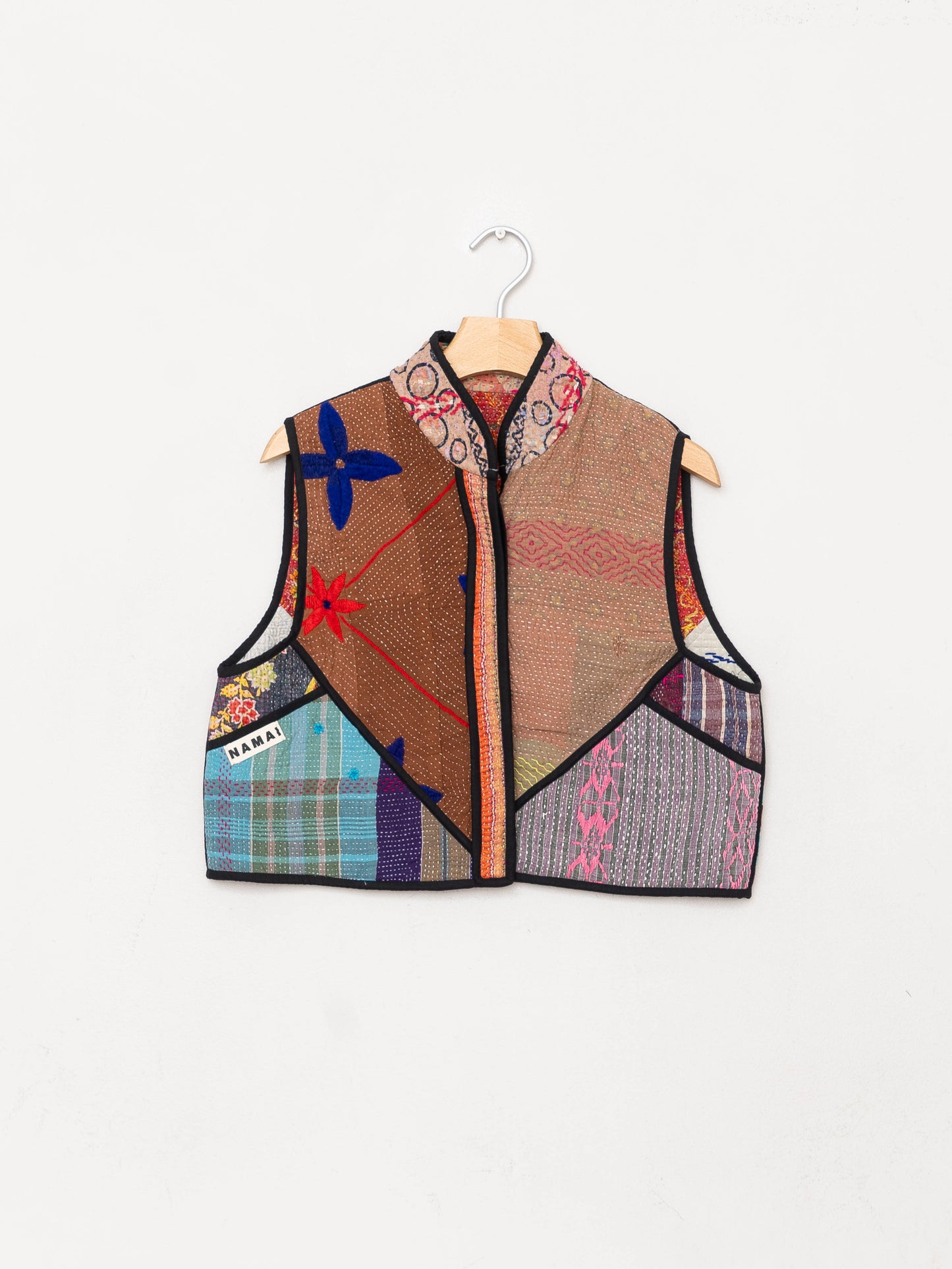 The Kaira Quilted Patchwork Kantha Vest