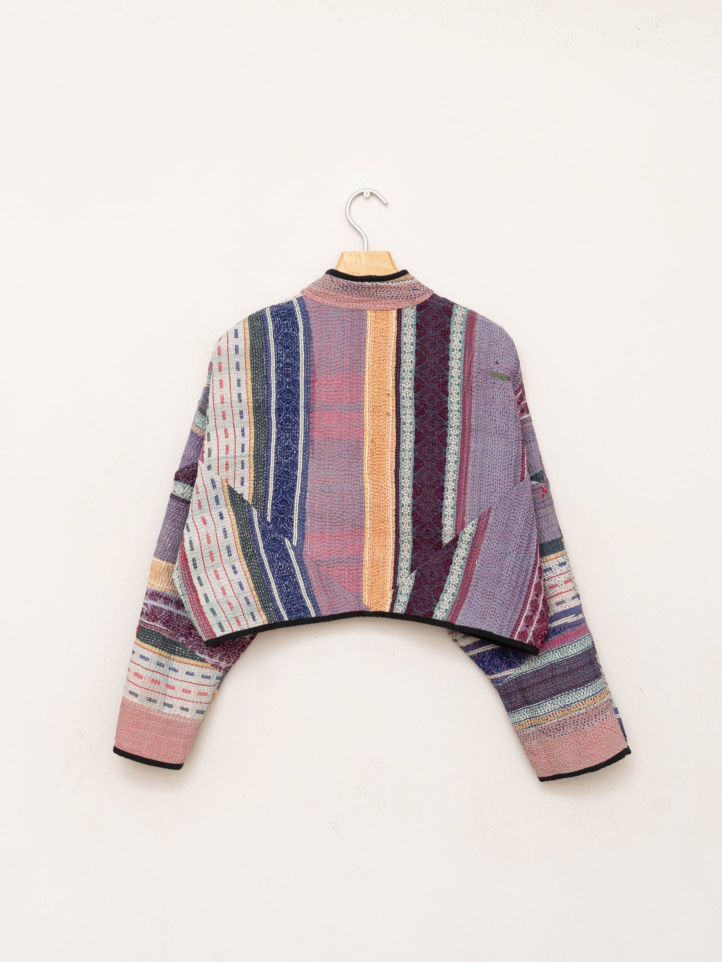 The Kaira Cropped Quilted Patchwork Kantha Jacket