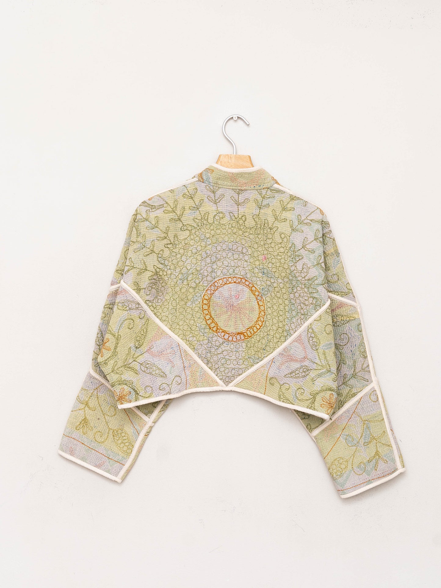 The Kaira Cropped Suzani Quilted Kantha Jacket