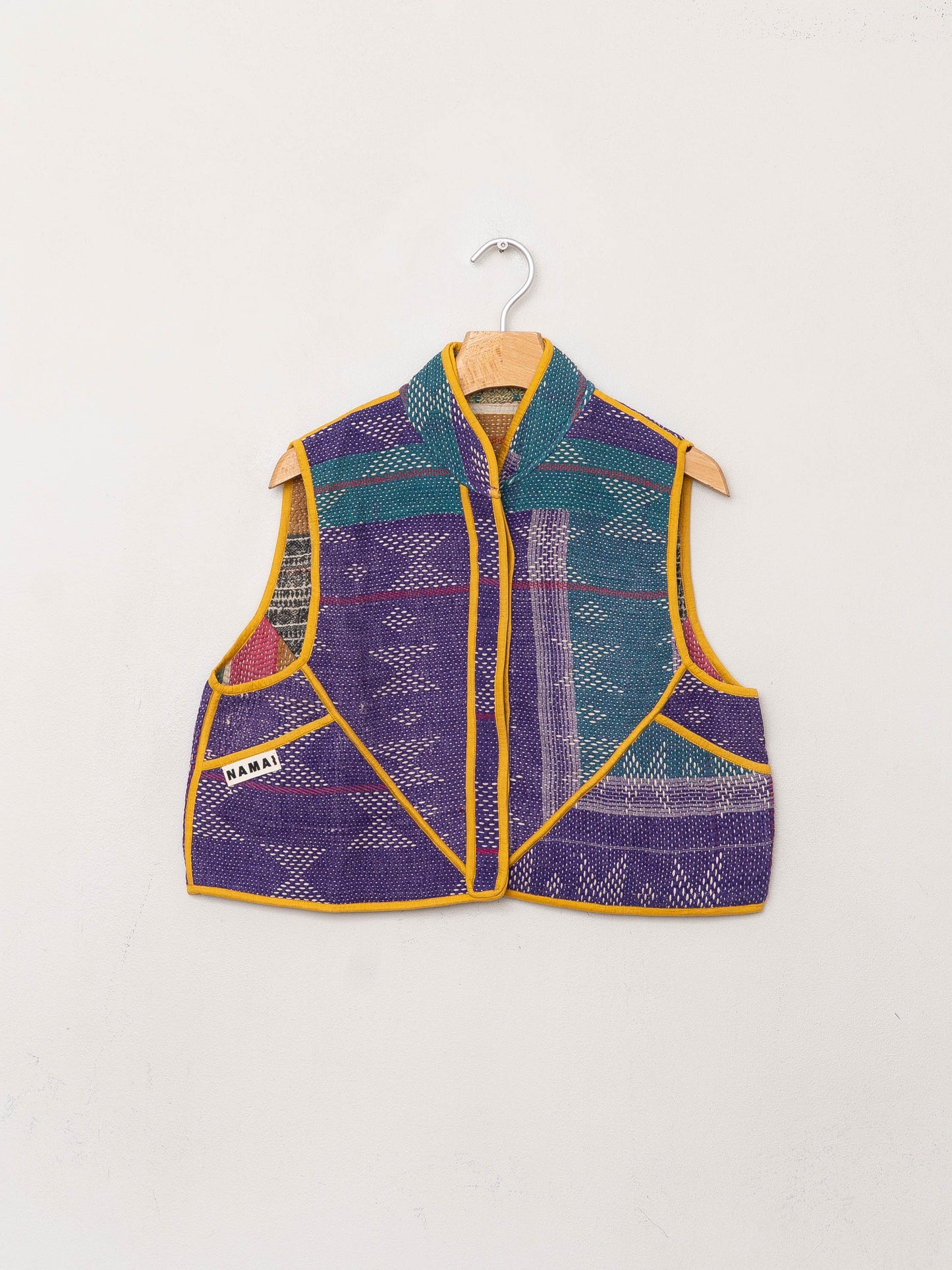 The Kaira Quilted Patchwork Kantha Vest