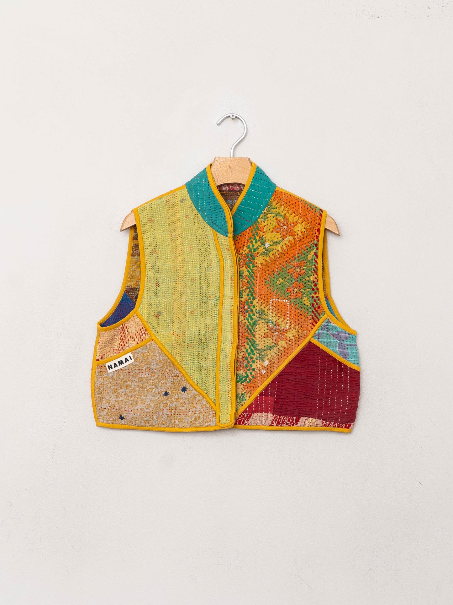 The Kaira Quilted Patchwork Kantha Vest