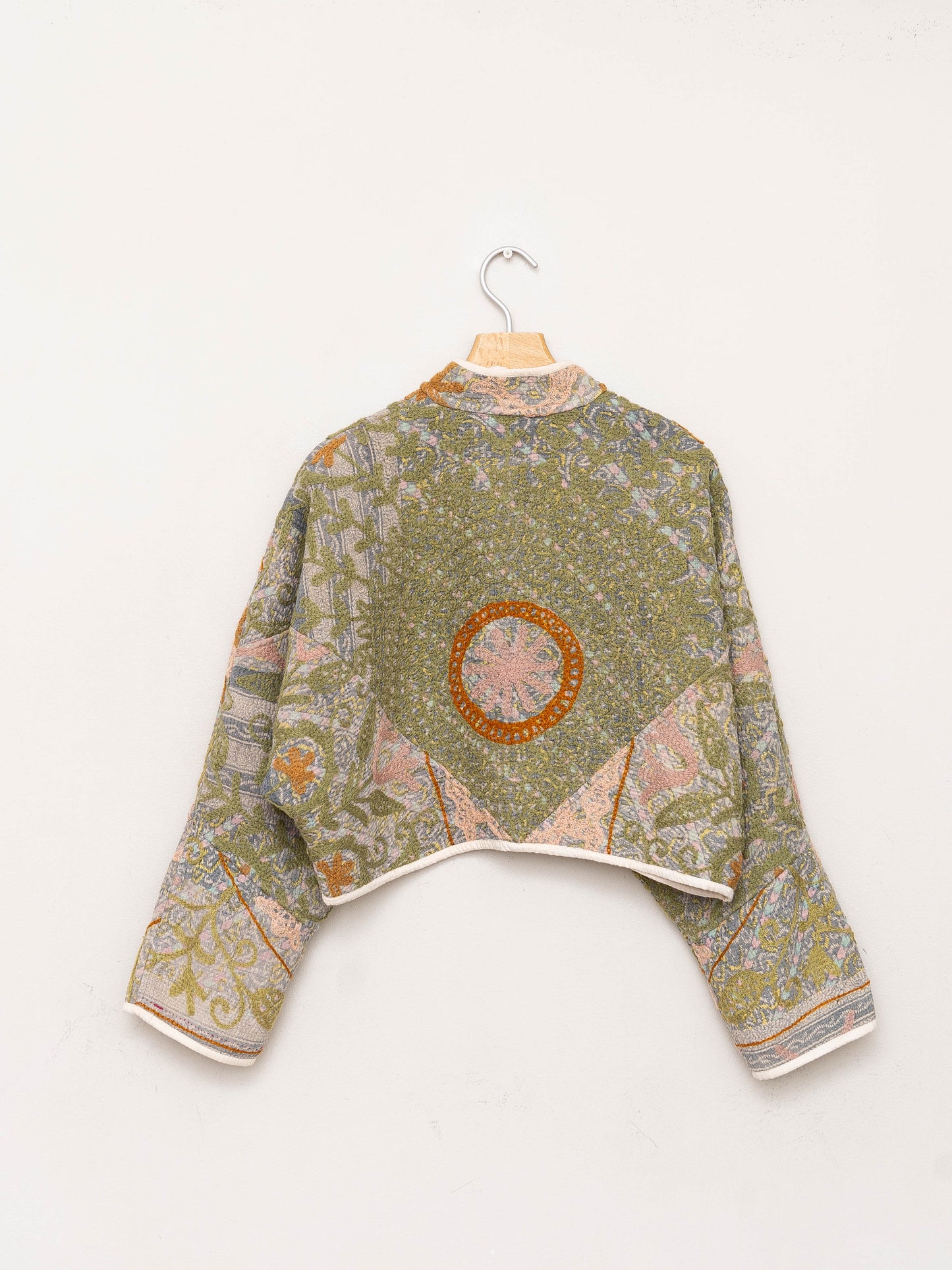 The Kaira Cropped Suzani Quilted Kantha Jacket