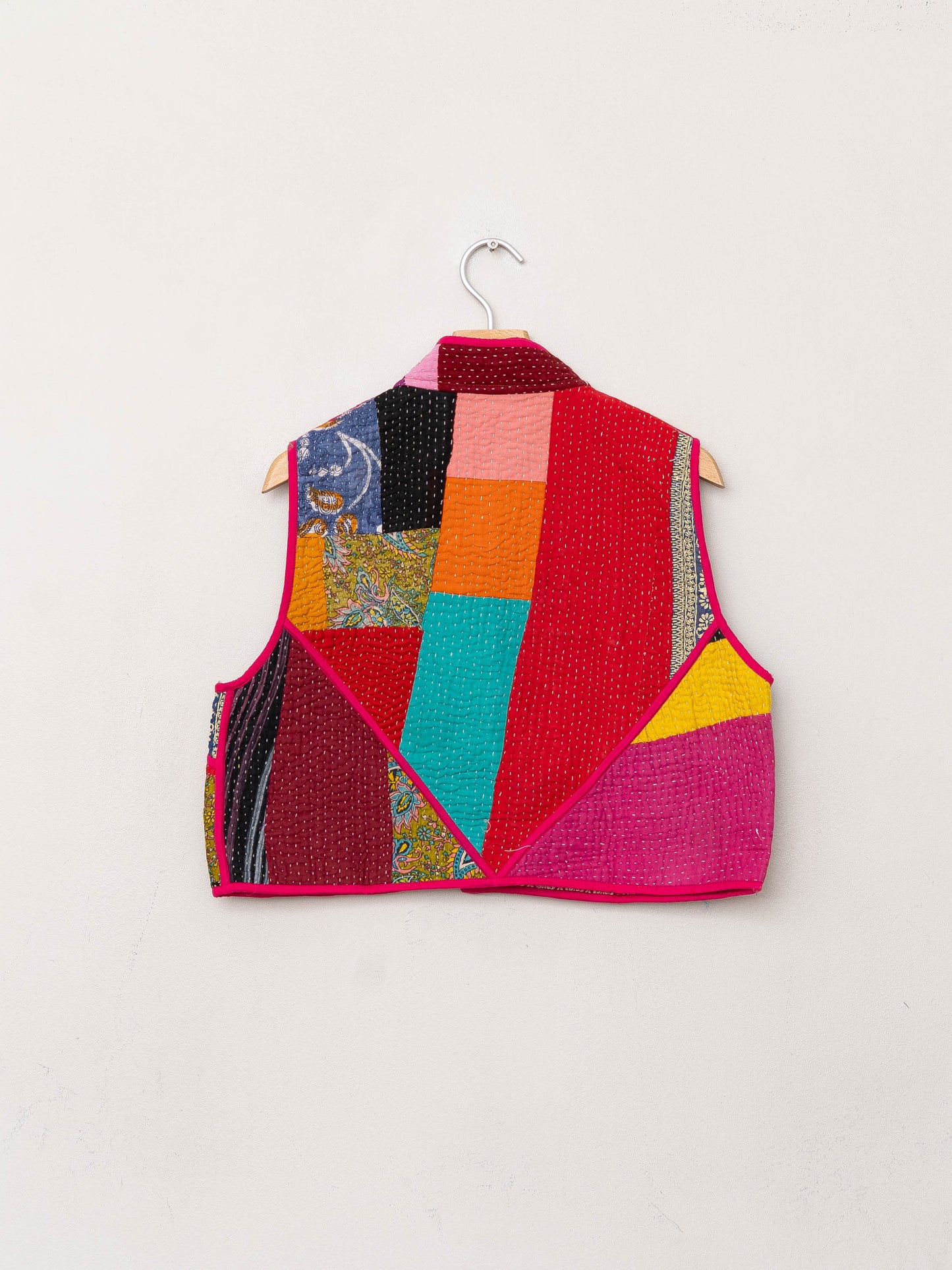 The Kaira Quilted Patchwork Kantha Vest