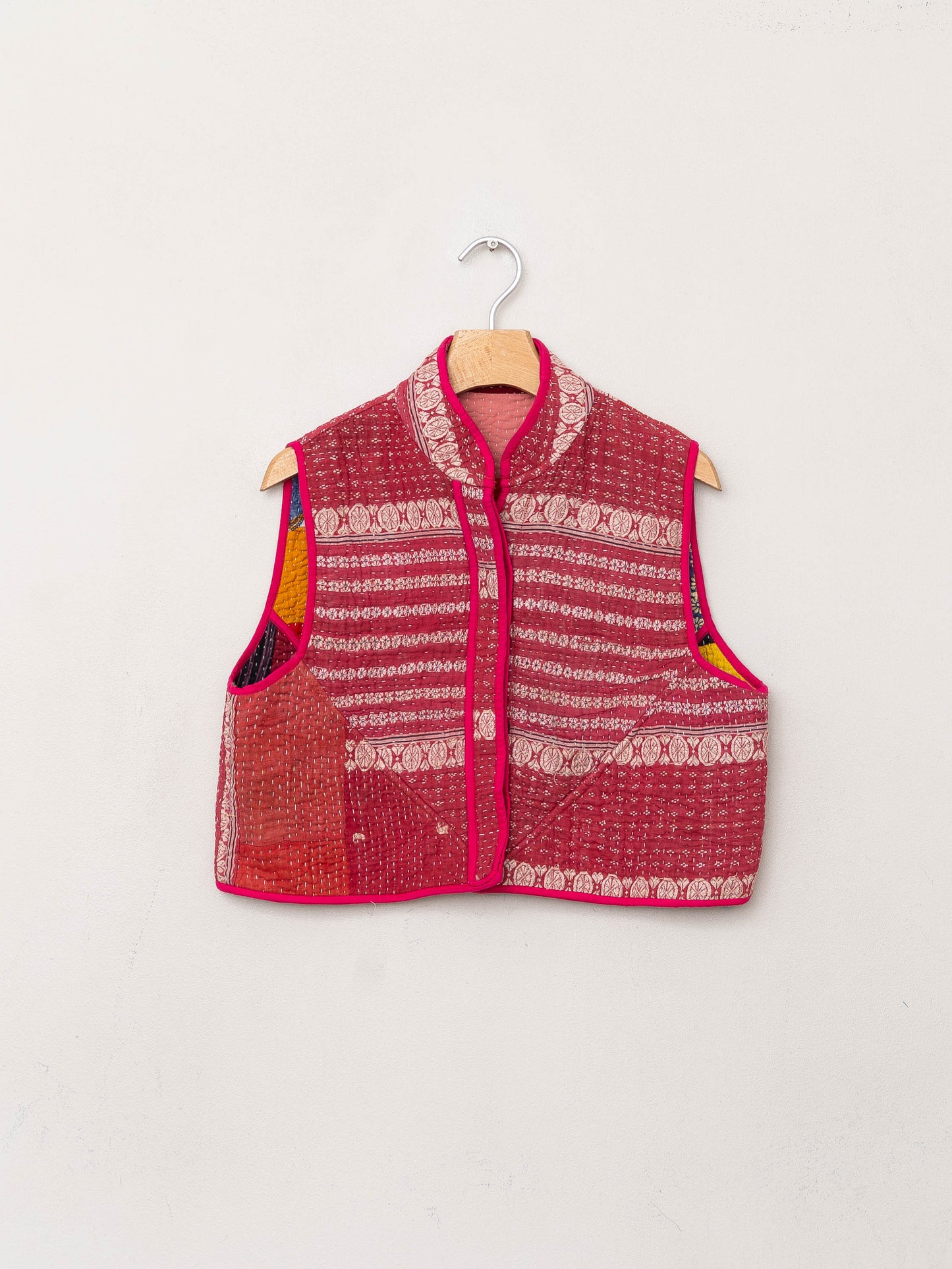 The Kaira Quilted Patchwork Kantha Vest