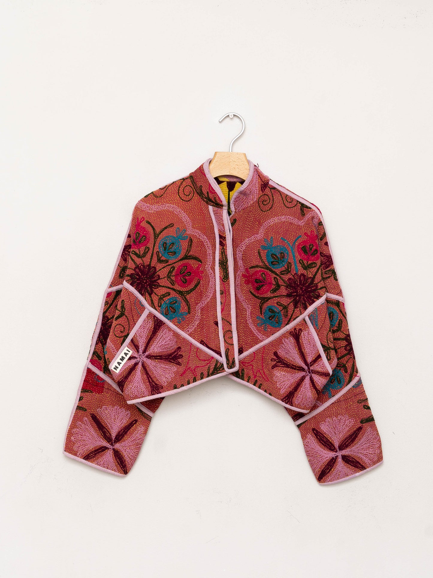 The Kaira Cropped Suzani Quilted Kantha Jacket