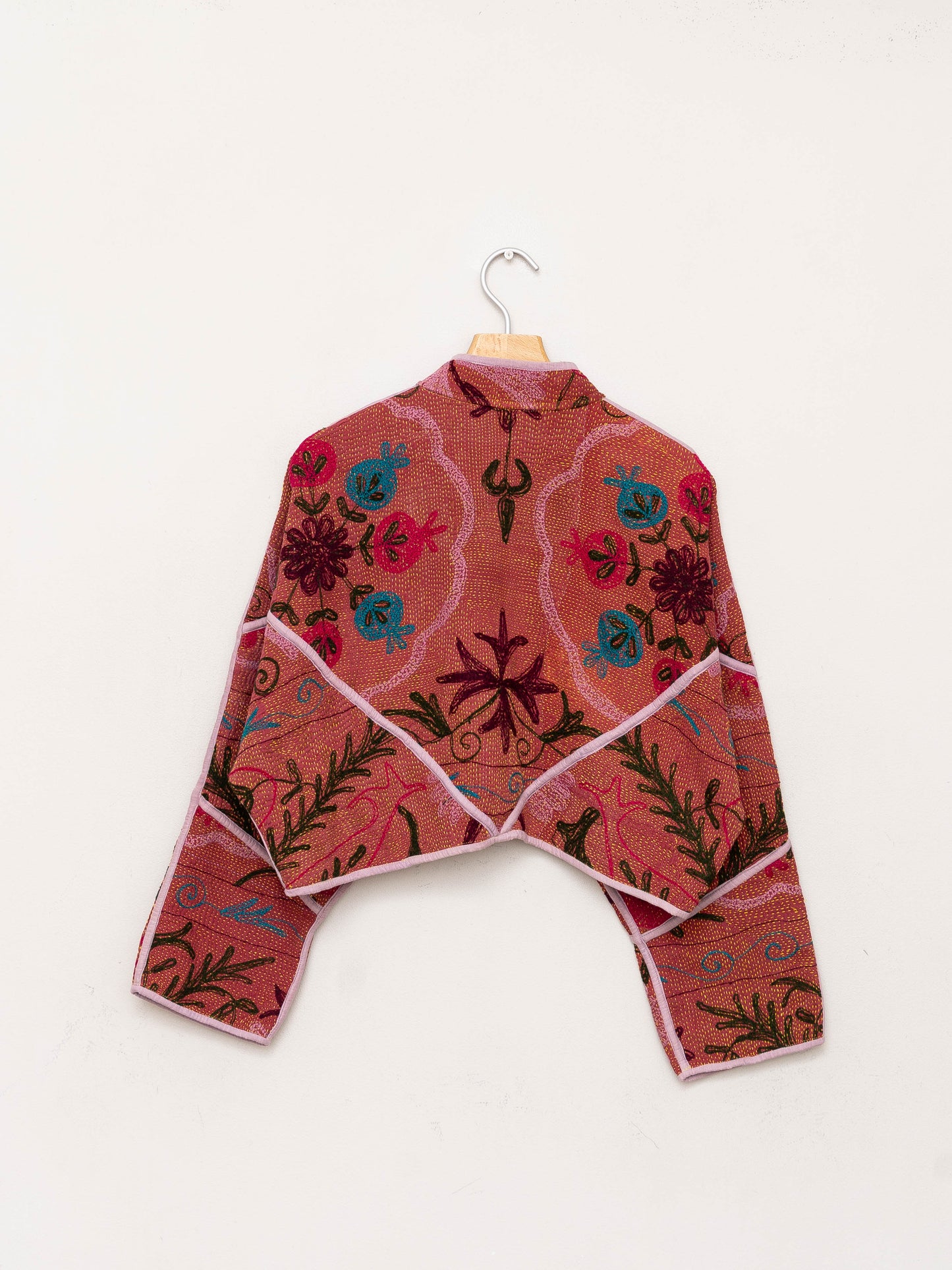 The Kaira Cropped Suzani Quilted Kantha Jacket