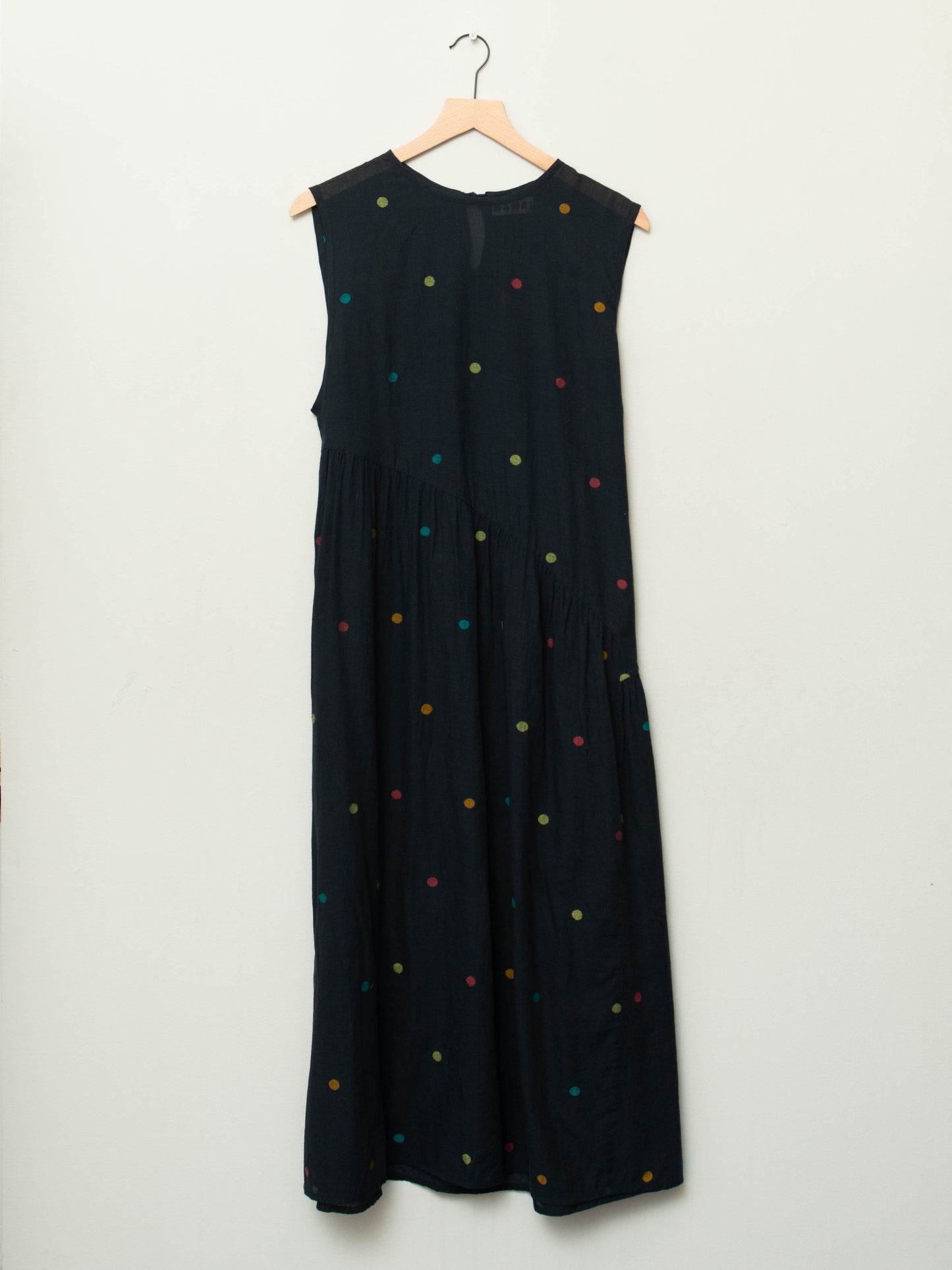 The Anan Gathered Dress ~ Black Jamdhani