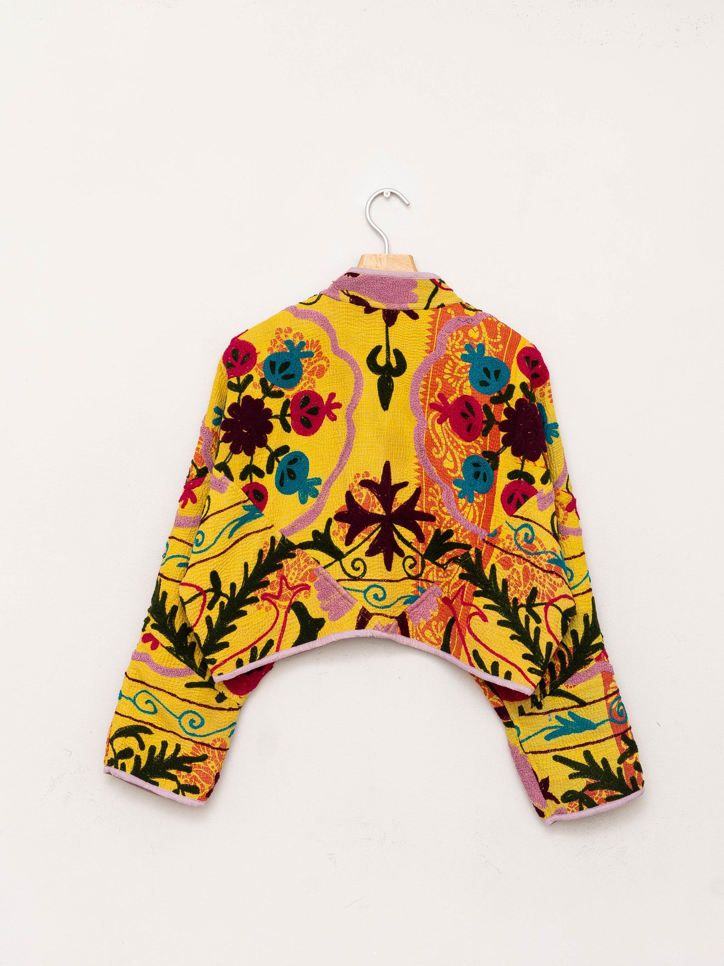 The Kaira Cropped Suzani Quilted Kantha Jacket
