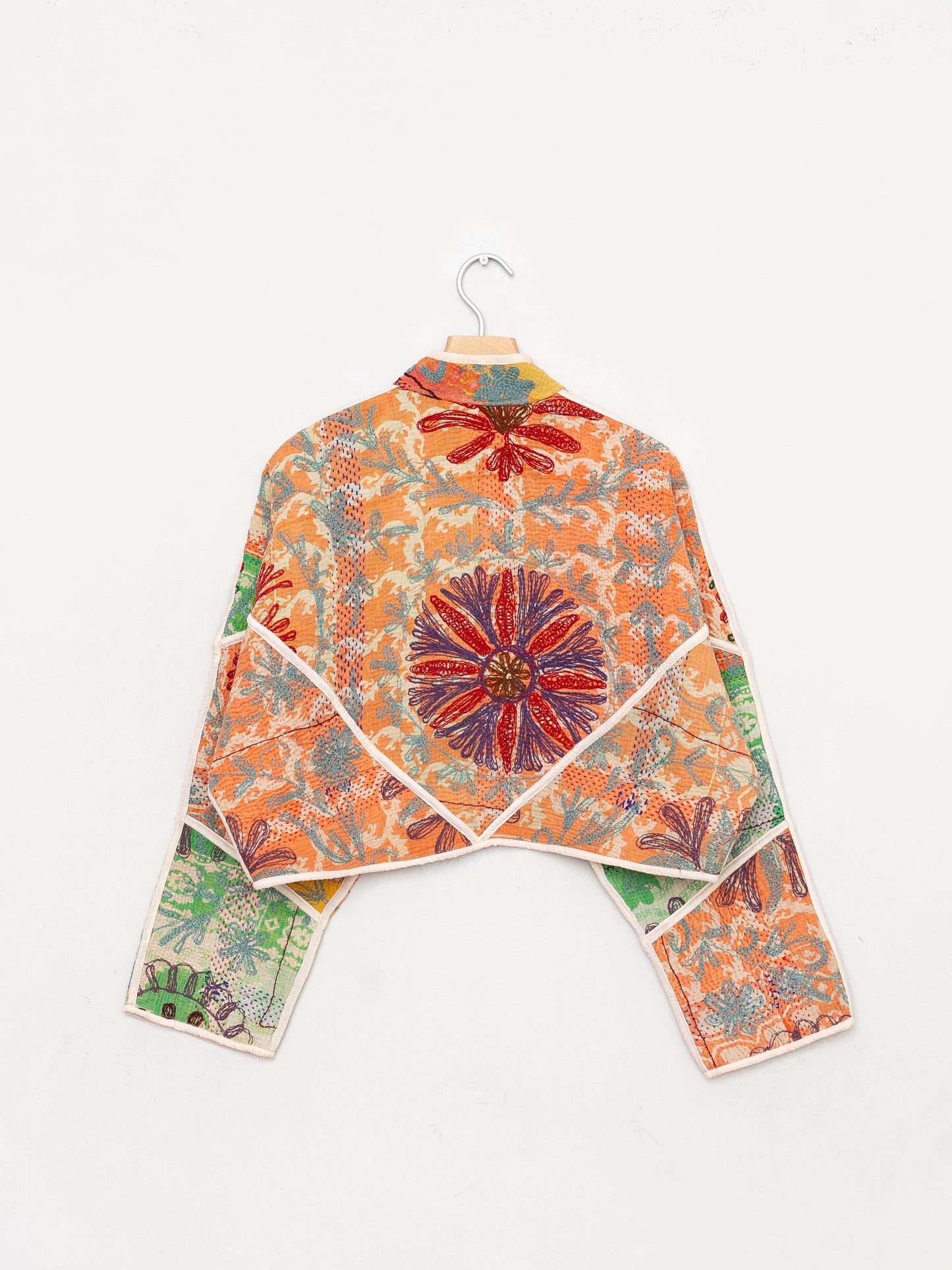 The Kaira Cropped Suzani Quilted Kantha Jacket