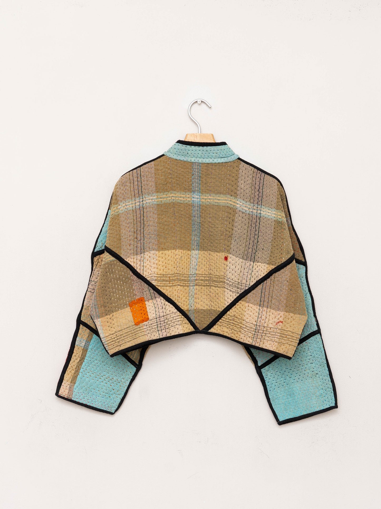The Kaira Cropped Quilted Patchwork Kantha Jacket