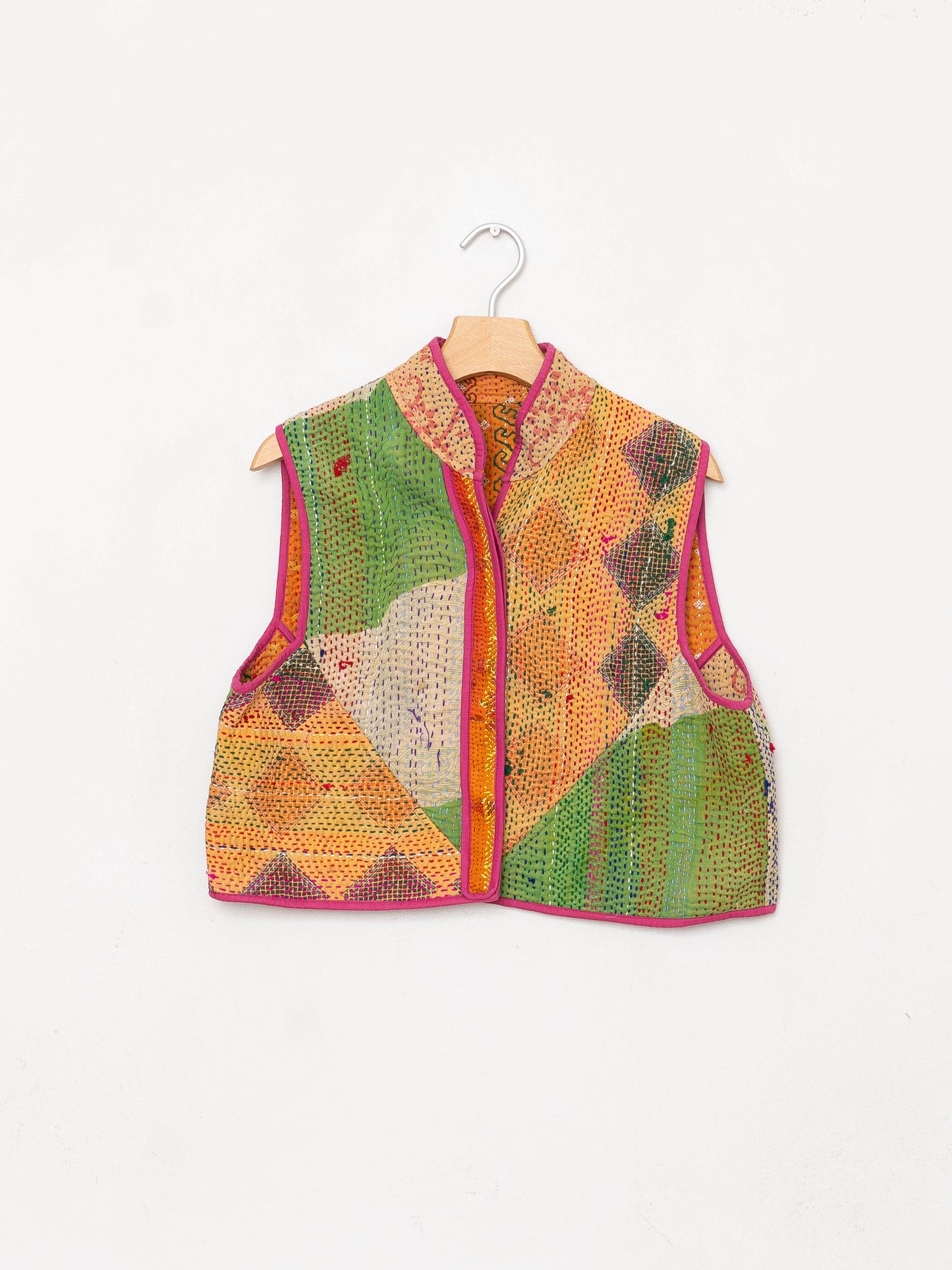 The Kaira Quilted Patchwork Kantha Vest