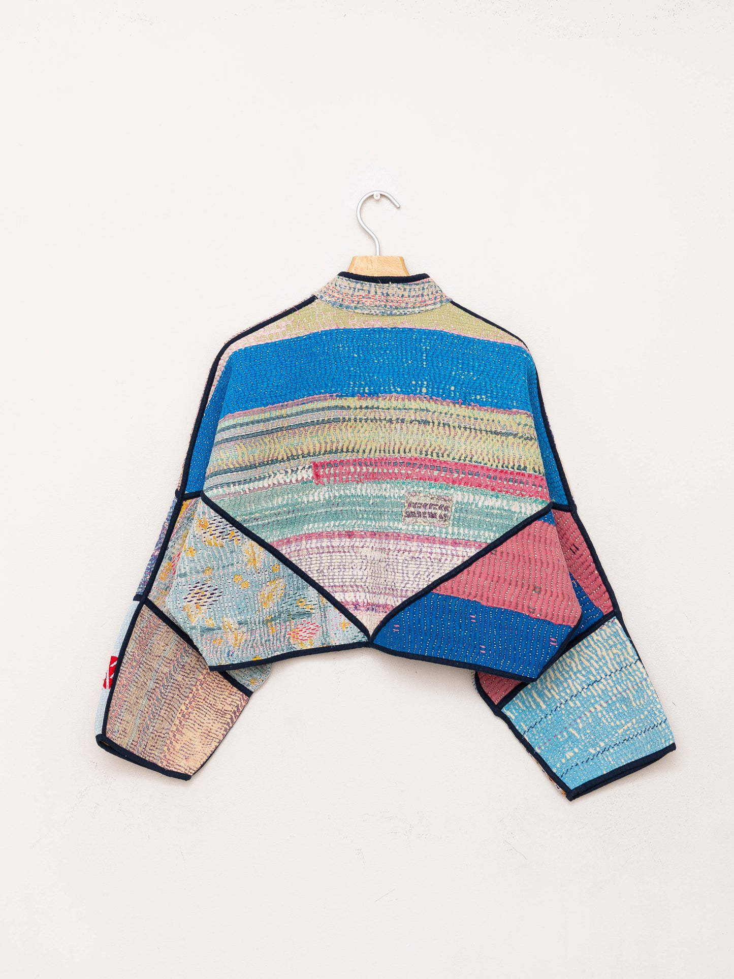 The Kaira Cropped Quilted Patchwork Kantha Jacket