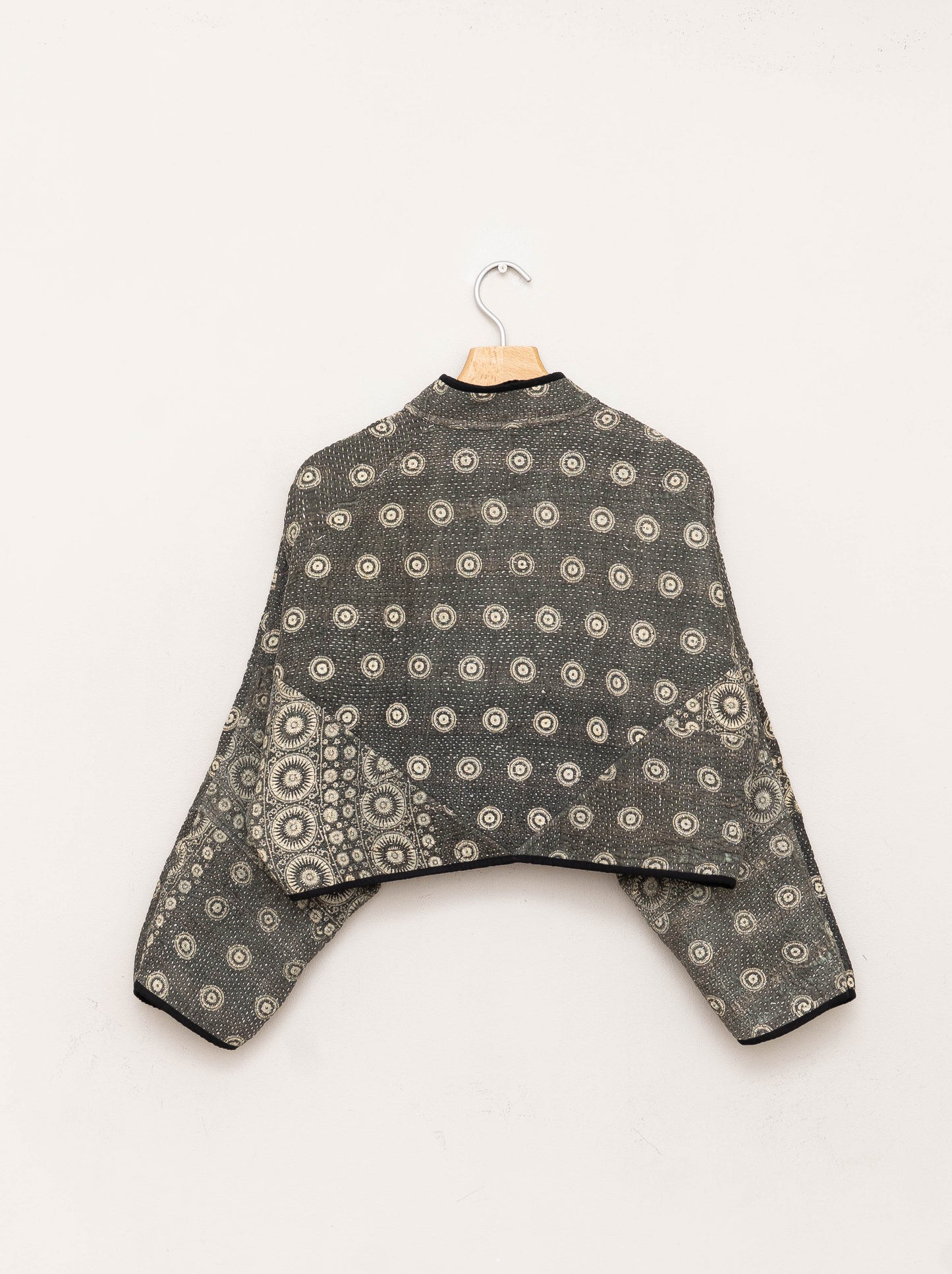 The Kaira Cropped Quilted Patchwork Kantha Jacket