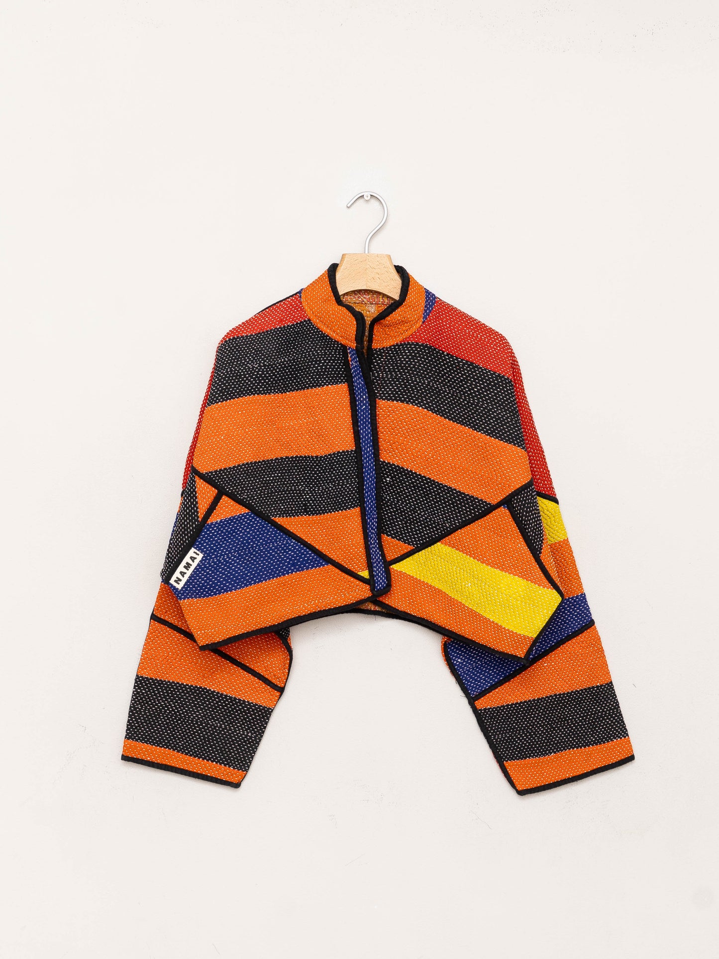 The Kaira Cropped Quilted Patchwork Kantha Jacket