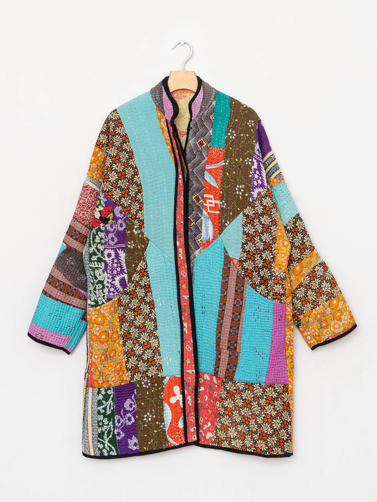 The Sai Quilted Patchwork Kantha Coat