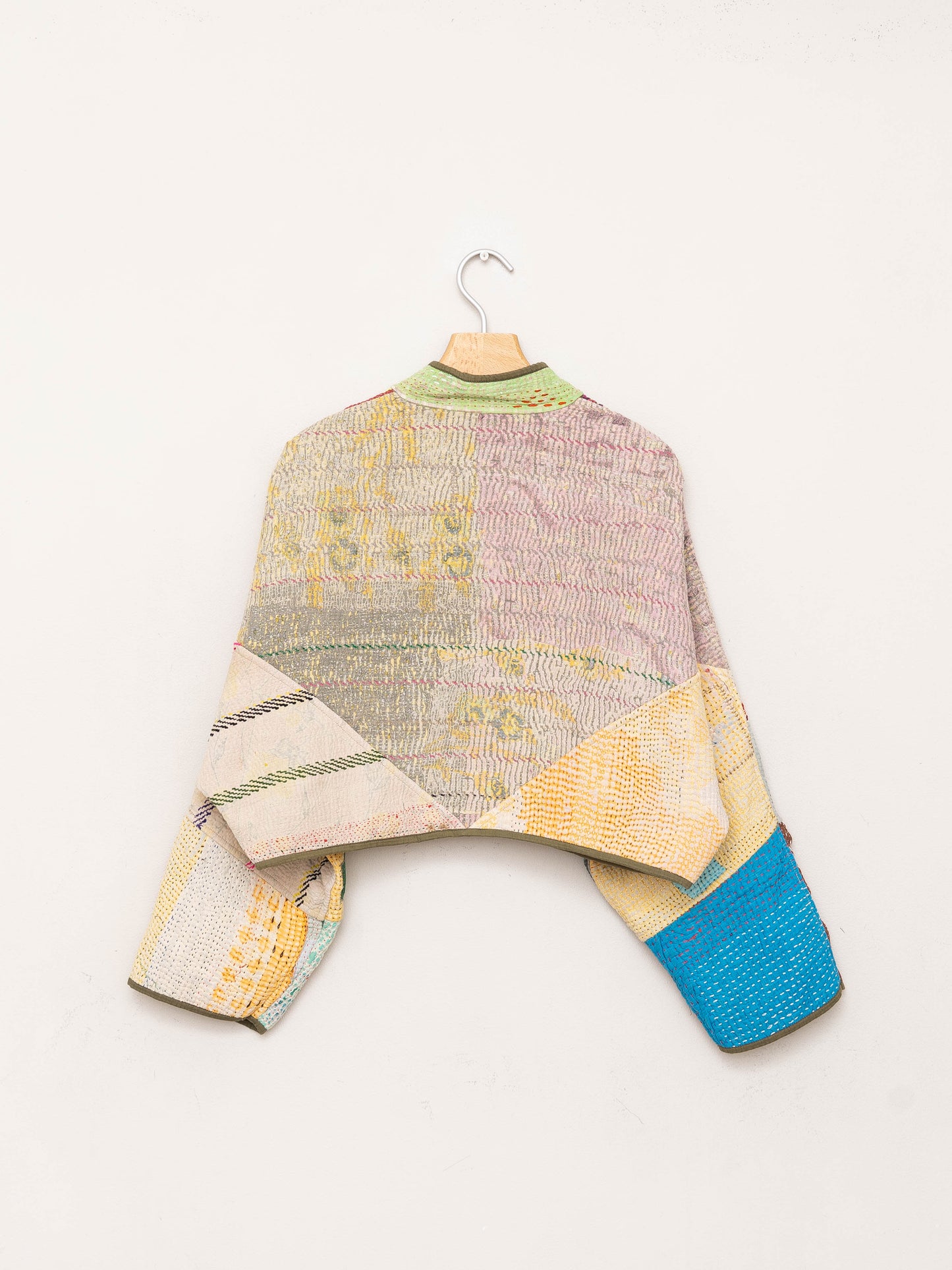 The Kaira Cropped Quilted Patchwork Kantha Jacket
