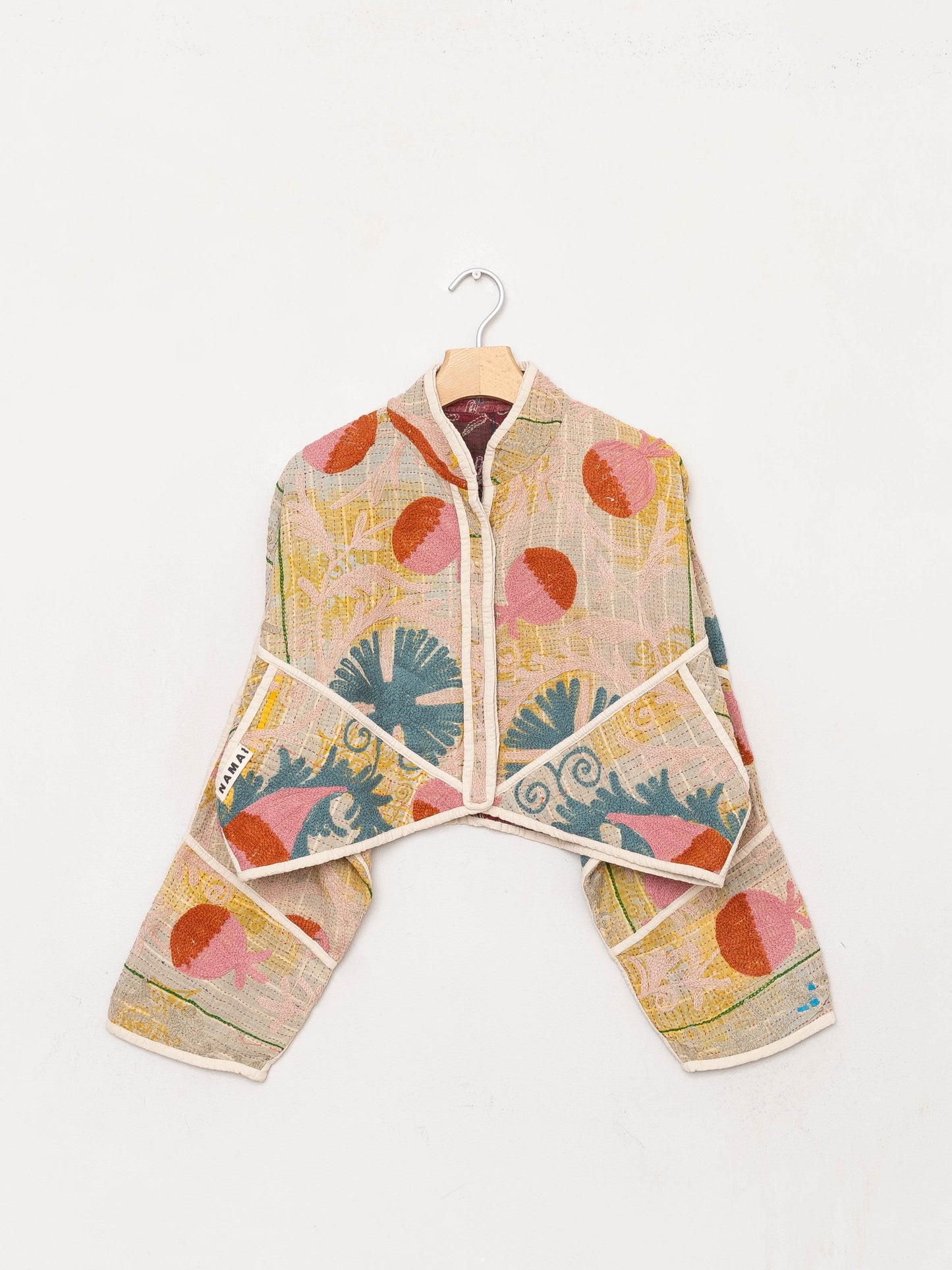 The Kaira Cropped Suzani Quilted Kantha Jacket