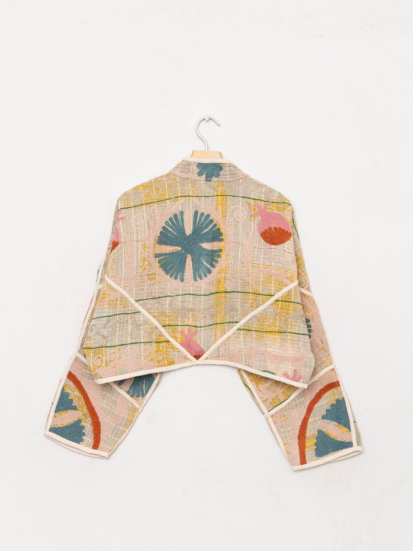 The Kaira Cropped Suzani Quilted Kantha Jacket