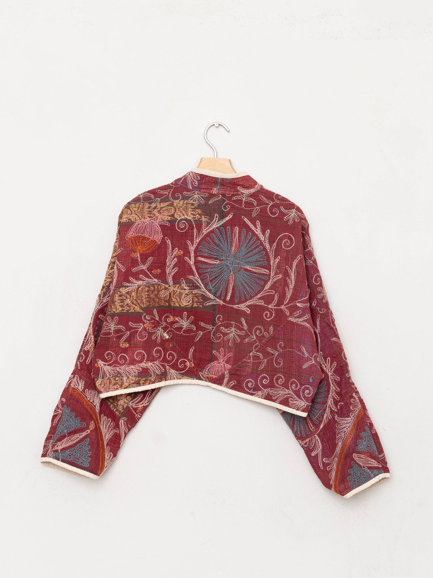The Kaira Cropped Suzani Quilted Kantha Jacket