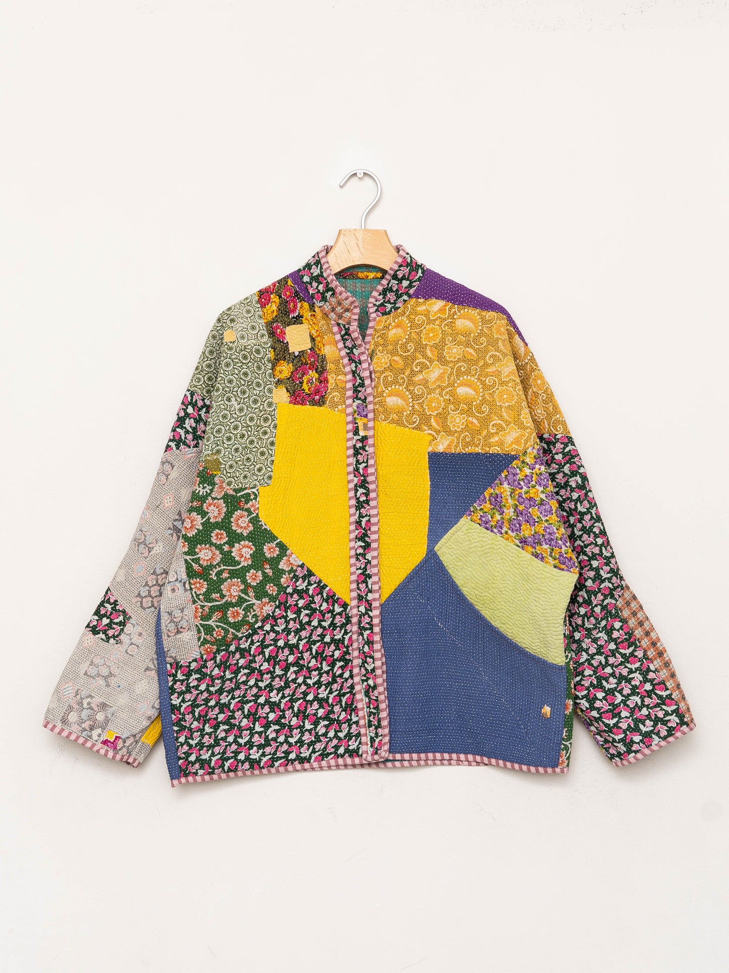 The Ladhiya Quilted Patchwork Kantha Jacket
