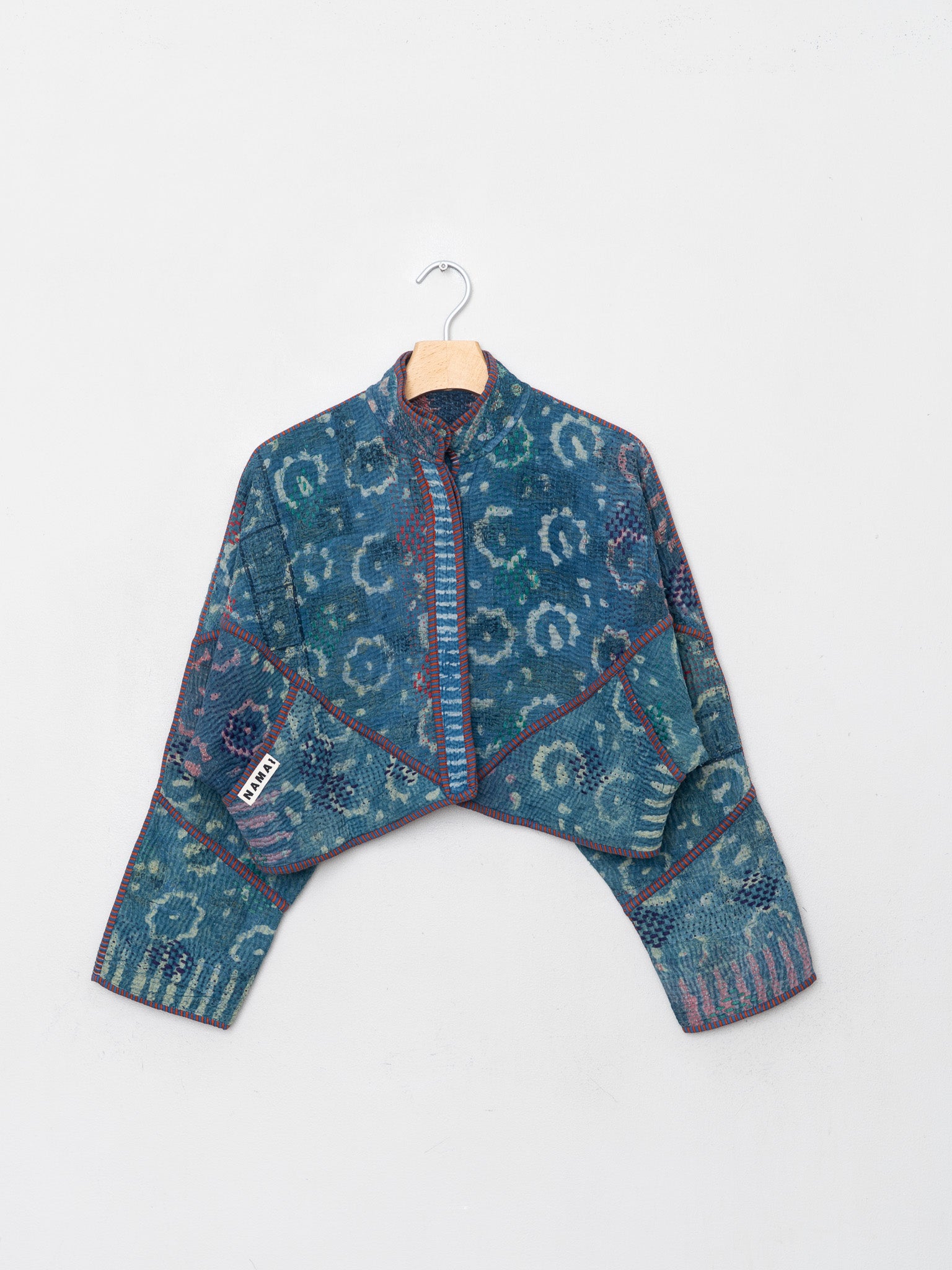 The Kaira Cropped Quilted Indigo Kantha Jacket Wholesale