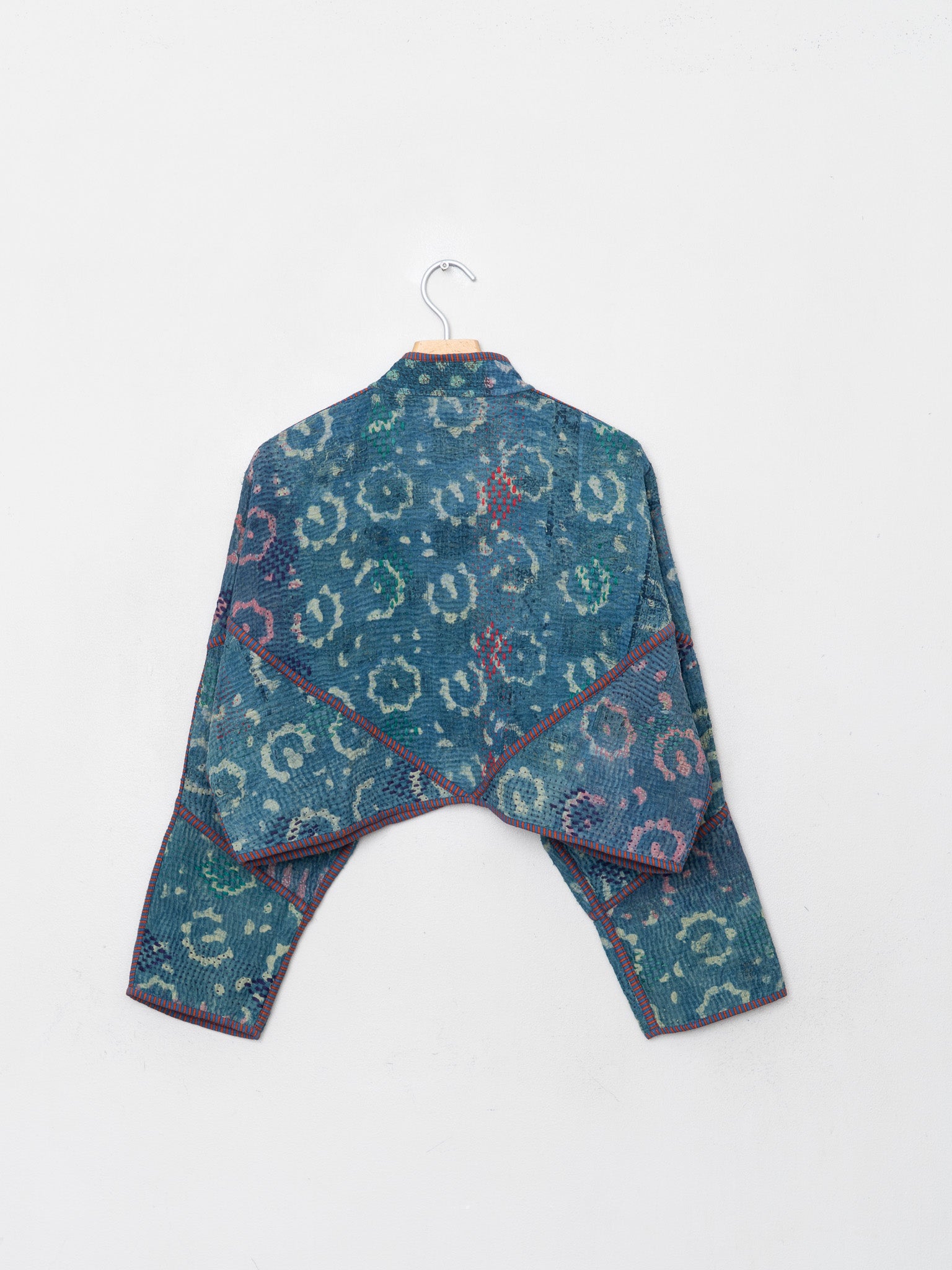 The Kaira Cropped Quilted Indigo Kantha Jacket Wholesale