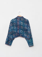 The Kaira Cropped Quilted Indigo Kantha Jacket Wholesale
