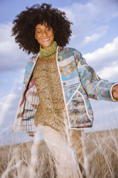 The Ladhiya Suzani Quilted Kantha Jacket