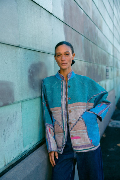 The Ladhiya Quilted Patchwork Kantha Jacket