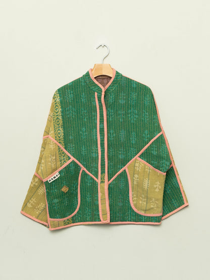 The Ladhiya Petite Quilted Plant Dyed Kantha Jacket