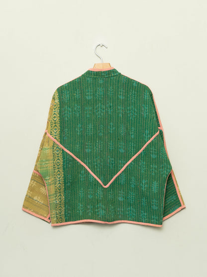 The Ladhiya Petite Quilted Plant Dyed Kantha Jacket