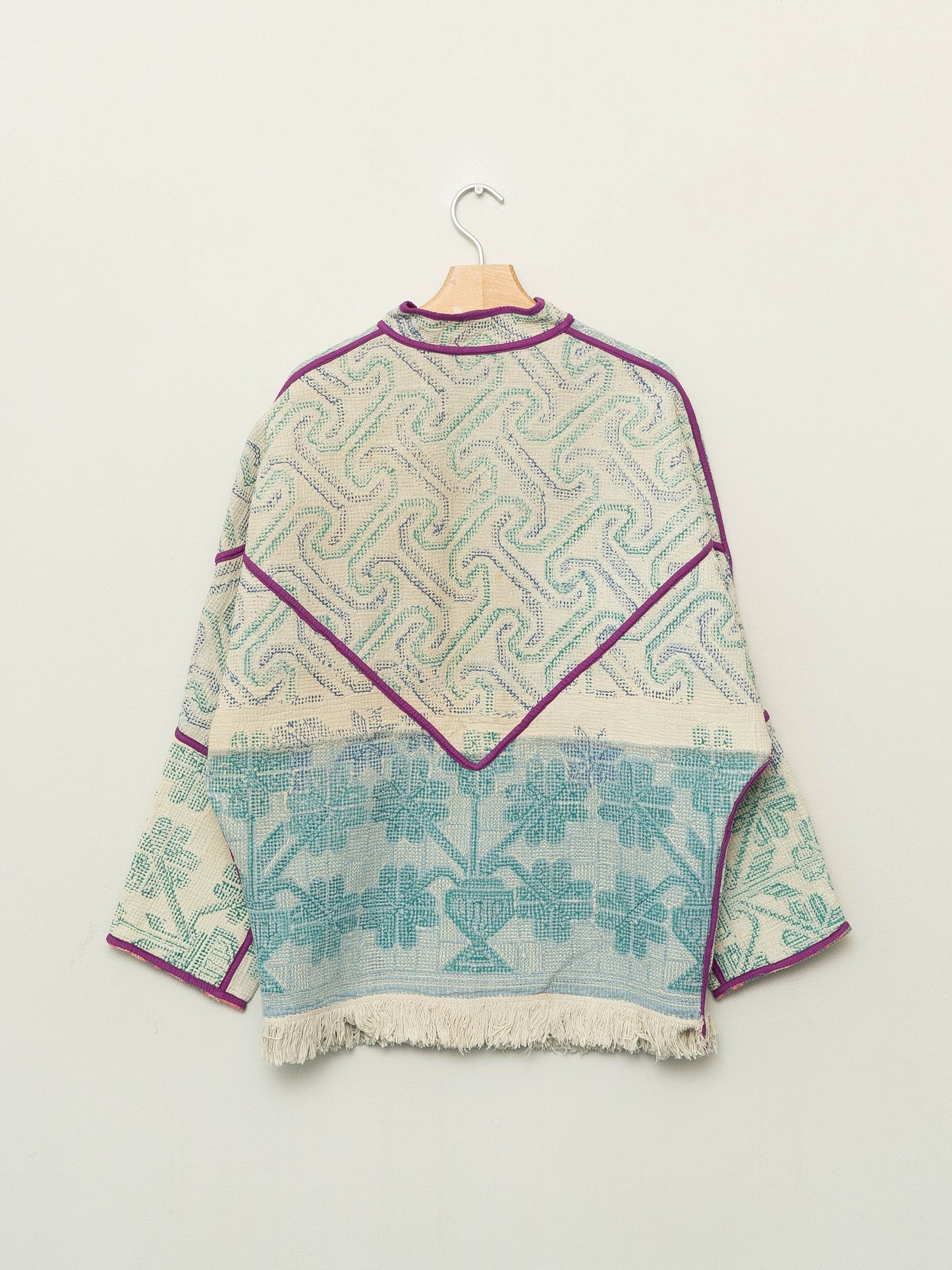 The Ishani Vintage Cross-Stitch Quilted Jacket