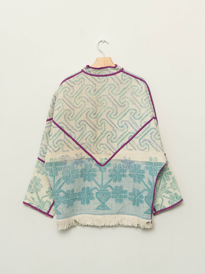 The Ishani Vintage Cross-Stitch Quilted Jacket