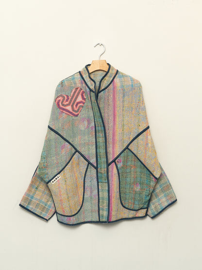 The Ishani Patchwork Quilted Kantha Jacket