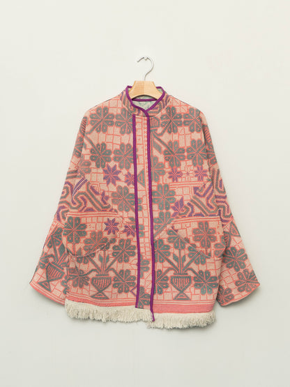 The Ishani Vintage Cross-Stitch Quilted Jacket