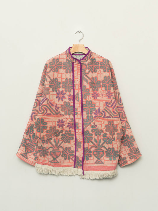 The Ishani Vintage Cross-Stitch Quilted Jacket