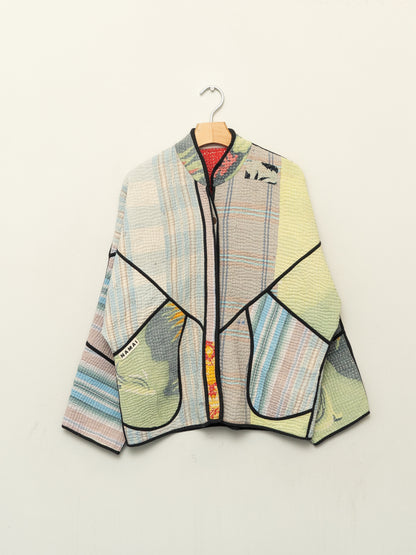 The Ladhiya Quilted Patchwork Kantha Jacket