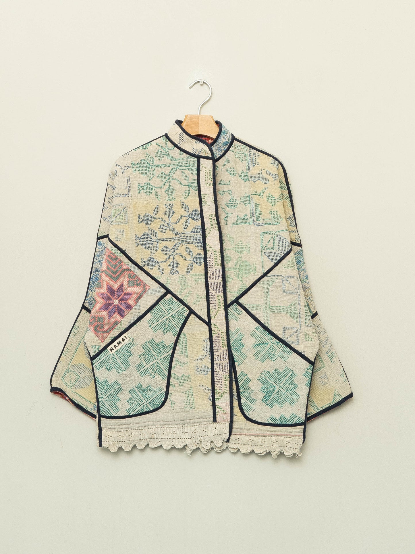 The Ishani Vintage Cross-Stitch Quilted Jacket