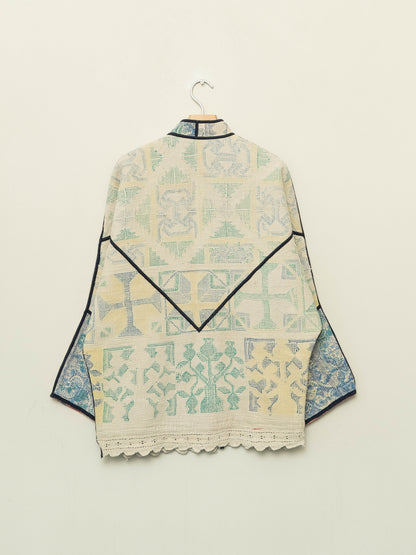 The Ishani Vintage Cross-Stitch Quilted Jacket