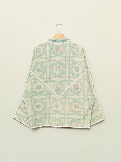 The Ishani Vintage Cross-Stitch Quilted Jacket