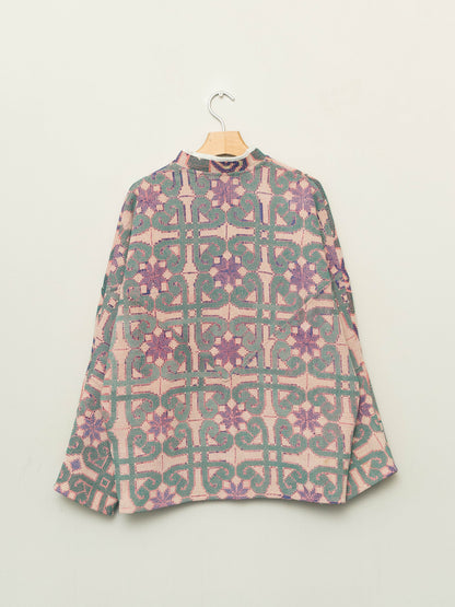 The Ishani Vintage Cross-Stitch Quilted Jacket