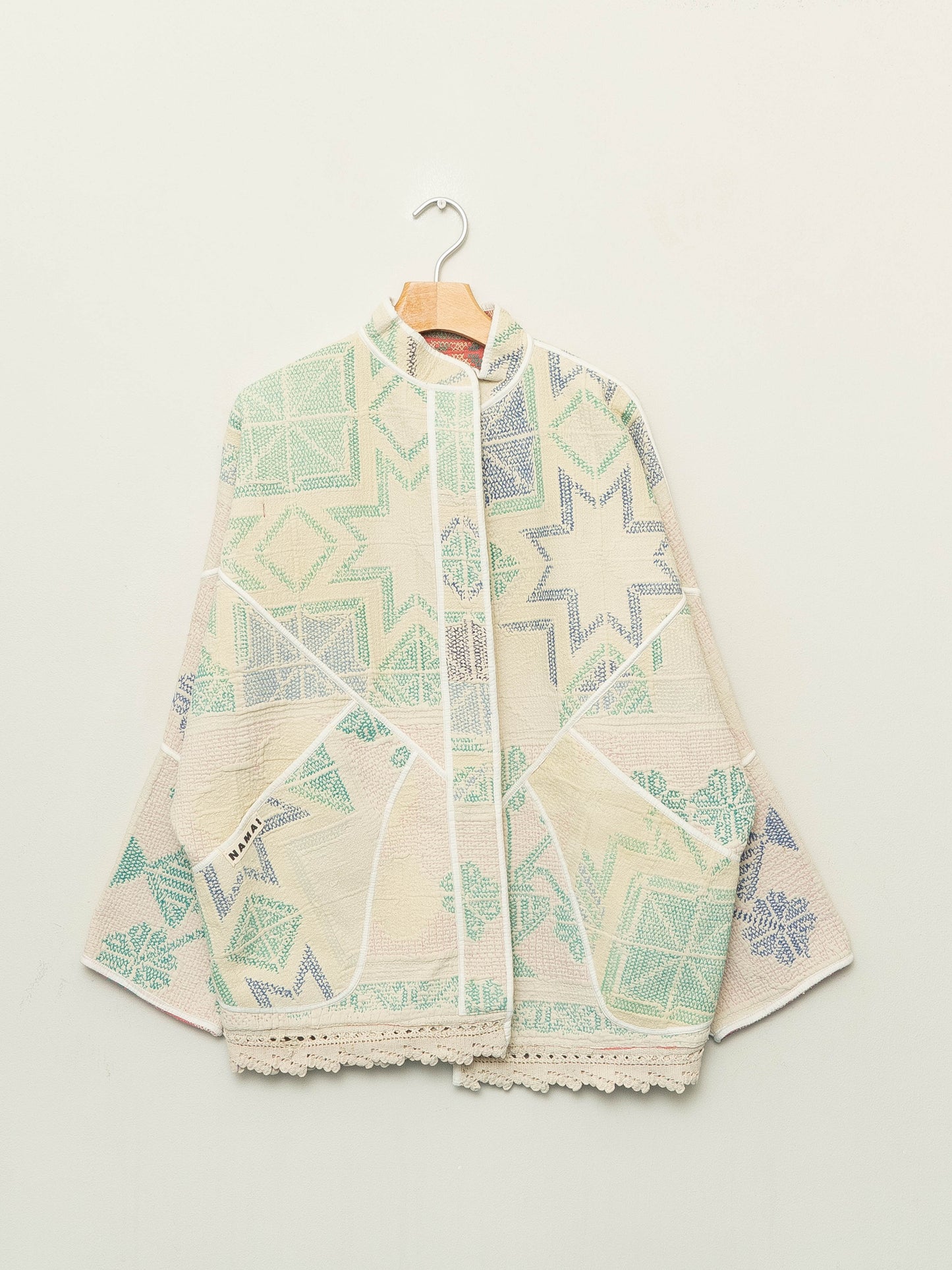 The Ishani Vintage Cross-Stitch Quilted Jacket