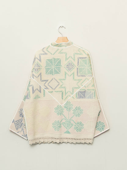 The Ishani Vintage Cross-Stitch Quilted Jacket