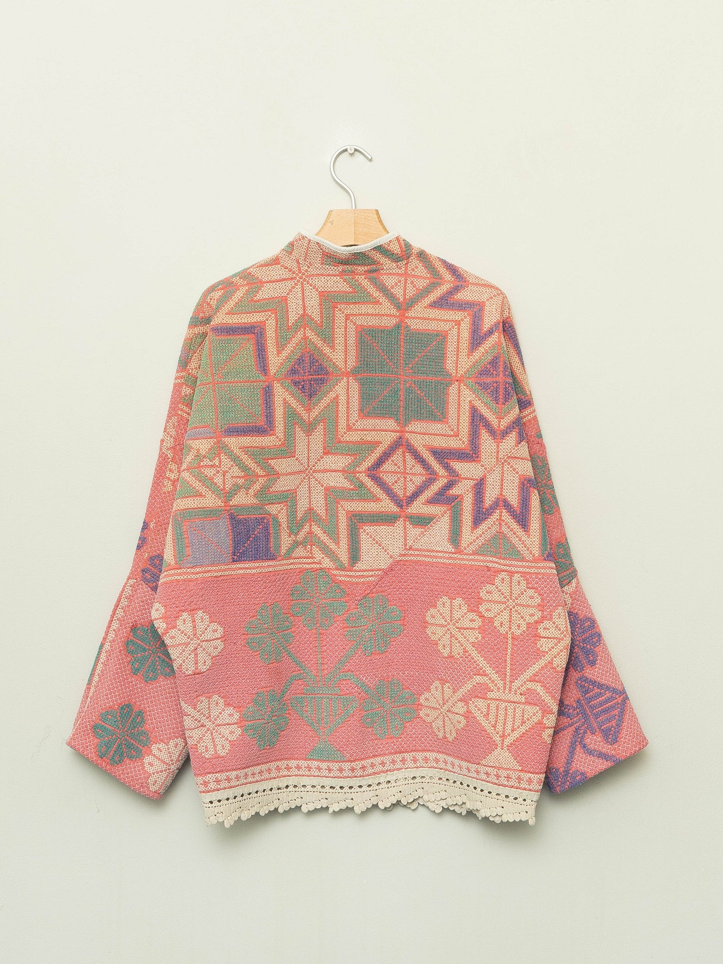 The Ishani Vintage Cross-Stitch Quilted Jacket