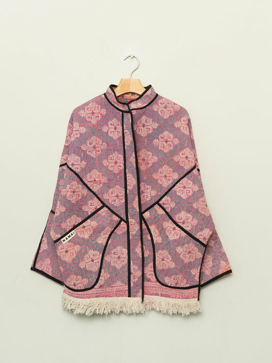 The Ishani Vintage Cross-Stitch Quilted Jacket