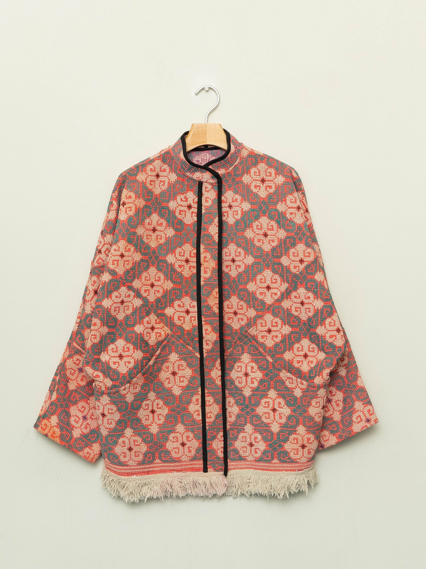 The Ishani Vintage Cross-Stitch Quilted Jacket