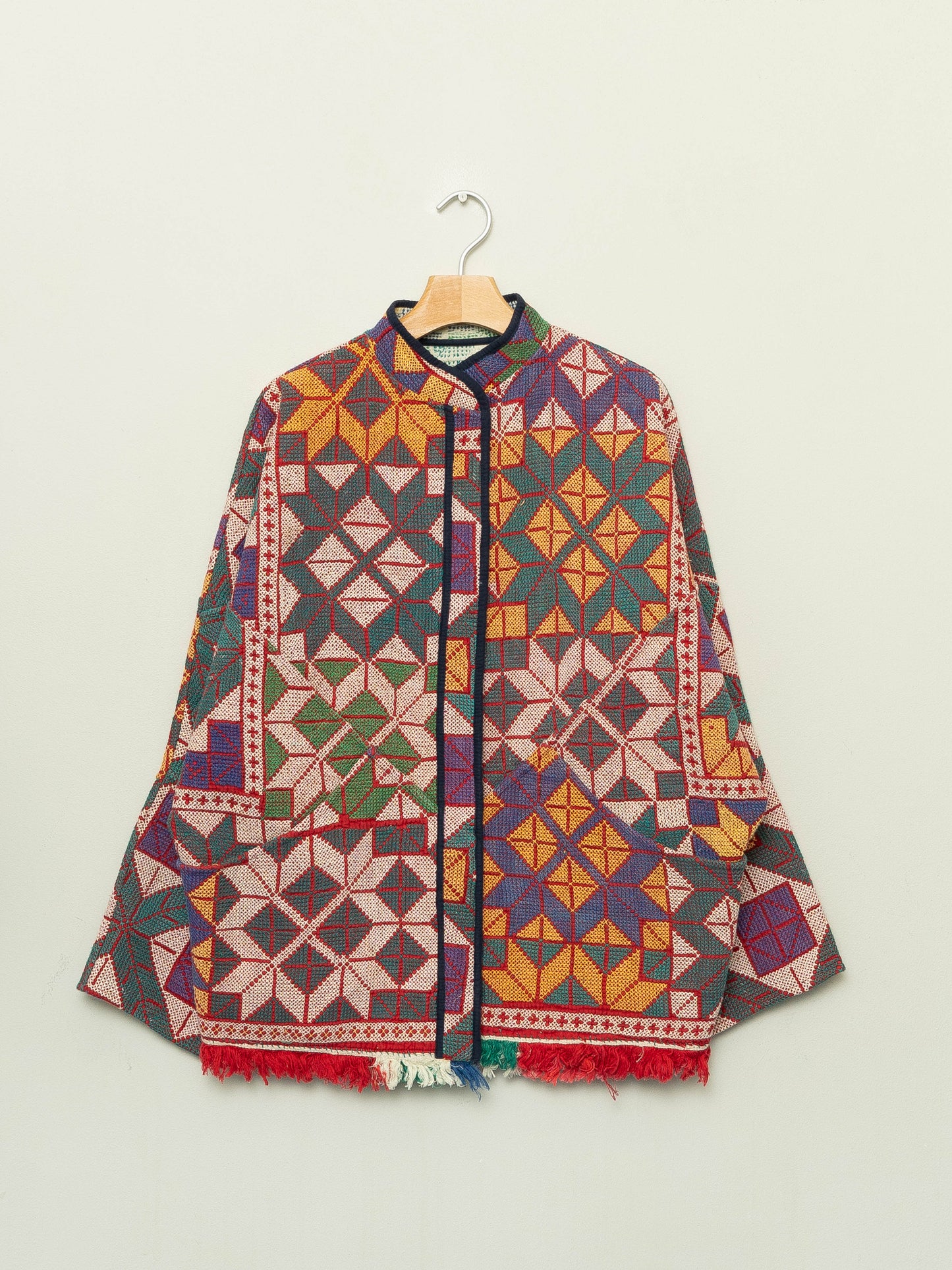 The Ishani Vintage Cross-Stitch Quilted Jacket