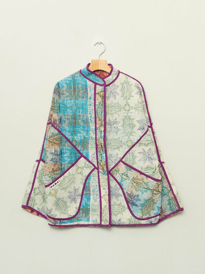 The Ishani Vintage Cross-Stitch Quilted Jacket