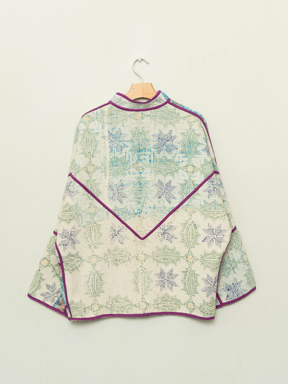 The Ishani Vintage Cross-Stitch Quilted Jacket