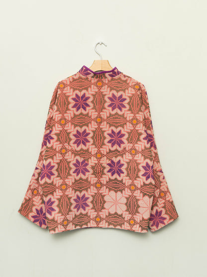 The Ishani Vintage Cross-Stitch Quilted Jacket